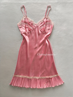 Carbenet Pink Midi Satin Slip Size S