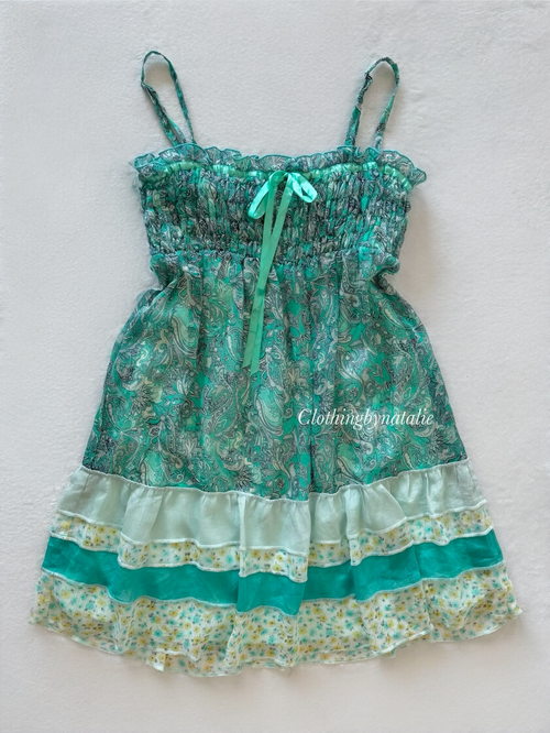 Green Floral Chiffon Babydoll Size S