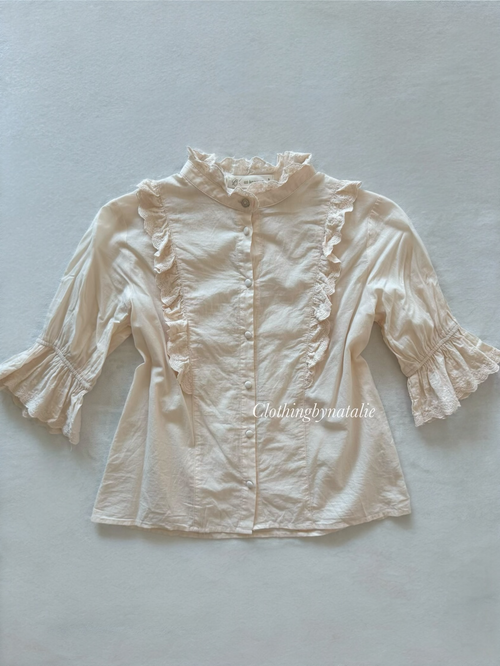Peach Cotton Blouse Size S