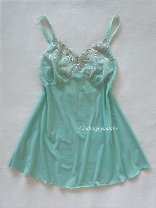 Green Sheer Mesh Babydoll Size S