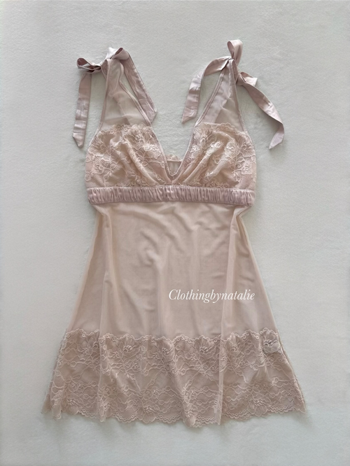 Purple Sheer Mesh Slip Size S