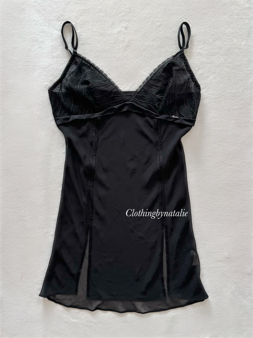 Black Sheer Mesh Slip Size S
