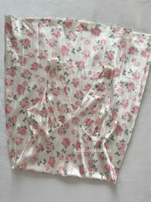 Betkertex Floral Satin Maxi Dress Size M