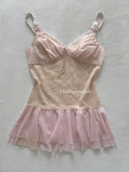 Ballerina Pink Mesh Babydoll Size S