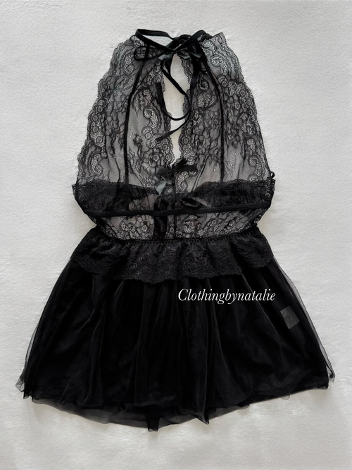 Black Swan Lace Lingerie Size S