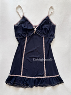 Whimsical Navy Sheer Mesh Slip Size S