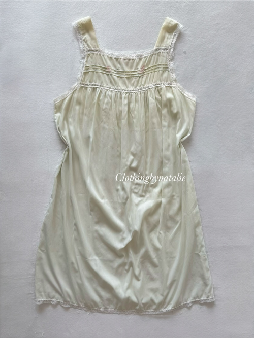 Barbizon Green Cotton Nightgown Size M