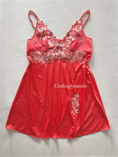 Embroidery Orange Nylon Babydoll size M
