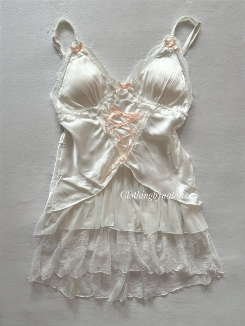 Romantic Satin Lace Slip Size S