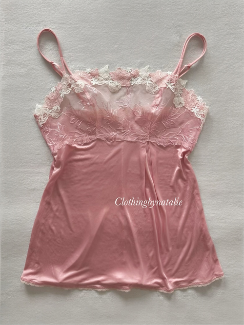 Triumph Pink Nylon Lace Cami Size S