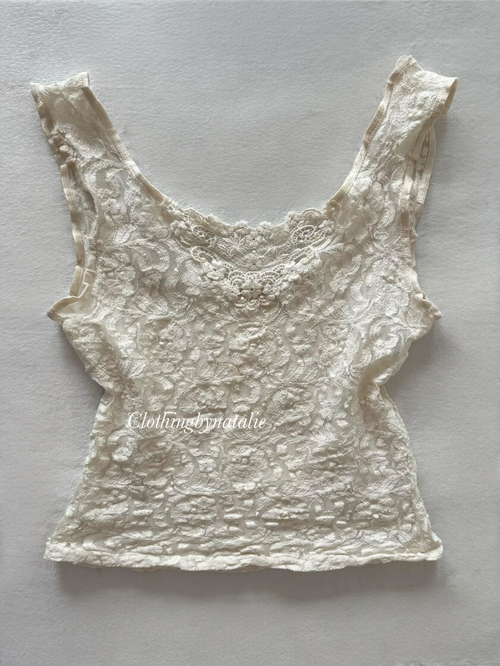 Cinema Etoile White Lace Cami Size S