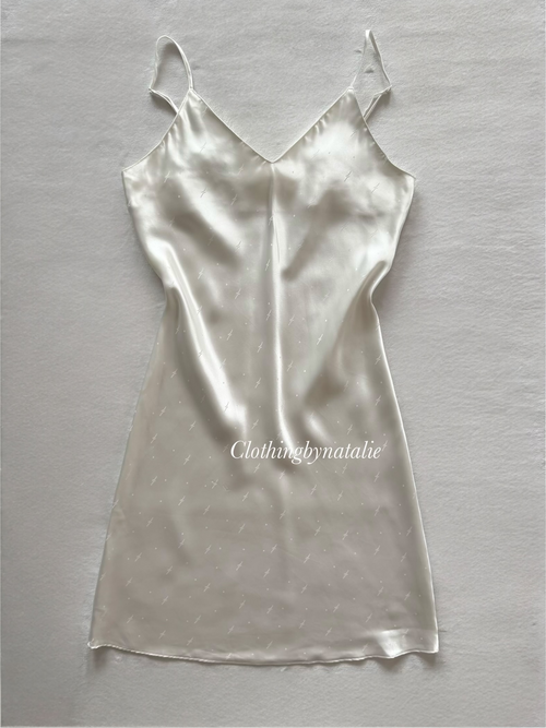 White Satin Slip Dress Size XS