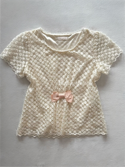 Coquette Cream Lace Blouse Size S