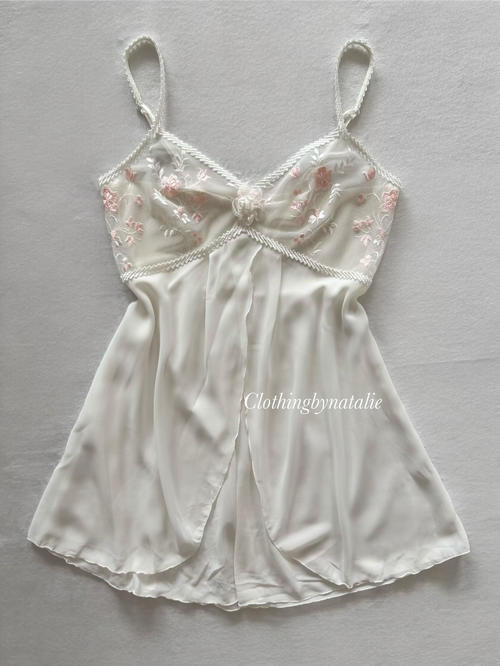 Fairy White Chiffon Lace Slip Size S