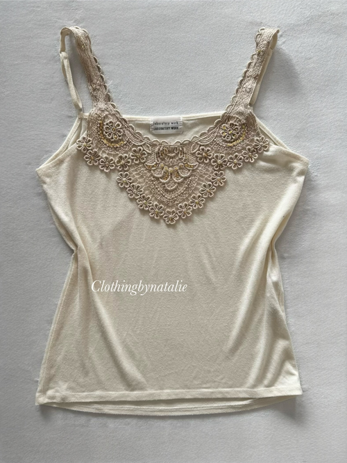 Cream Jersey Cami Size S