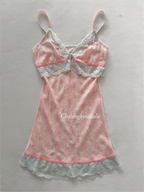Pink Chiffon Lace Slip Size S