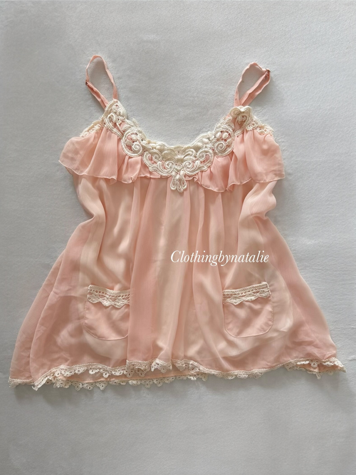 Coquette Orange Chiffon Cami Size S