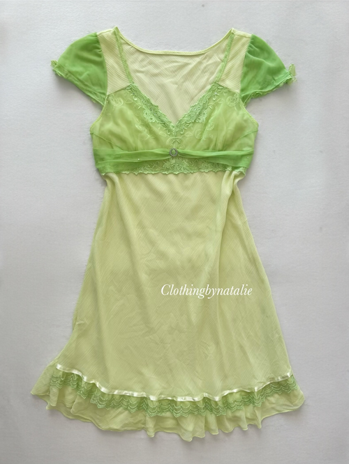 Fairy Green Chiffon Slip Size S