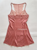 Dark Orange Satin Lace Slip size M