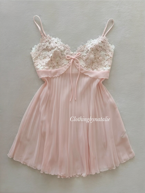 Vivien Pleated Chiffon Babydoll Size S
