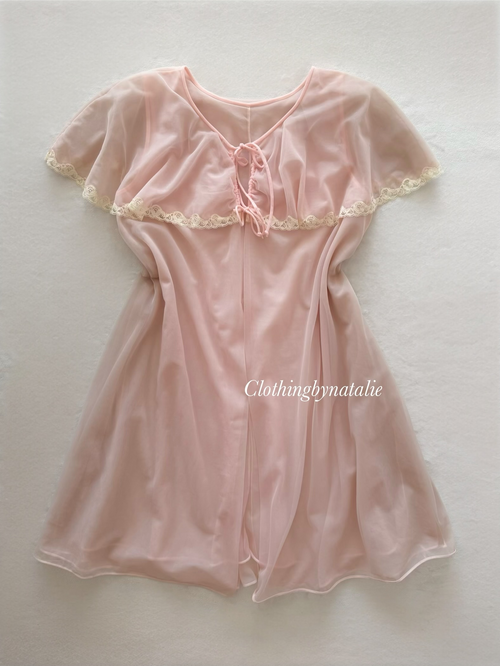 Frenchmaid Pink Nylon Robe Size S/M