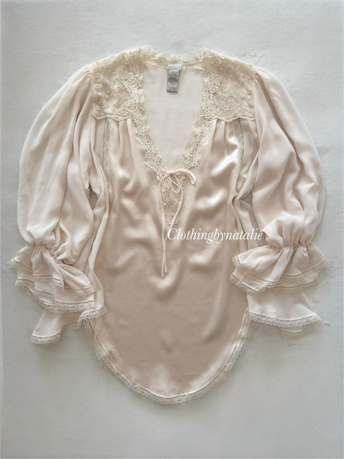 Lingerie Cacique Pink Satin Sleep Shirt Size M