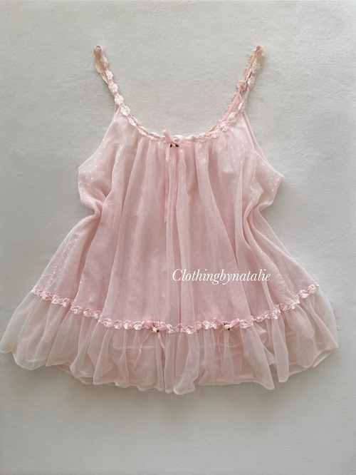 Tosca Pink Nylon Babydoll Size M