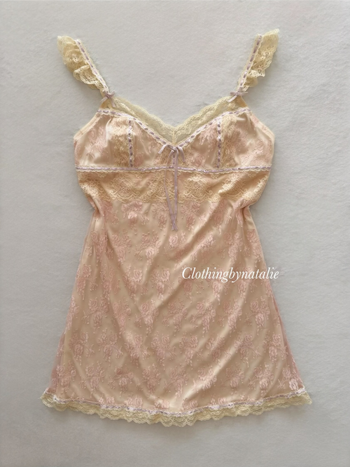 Pink Fairy Lace Nylon Slip Size S/ small M