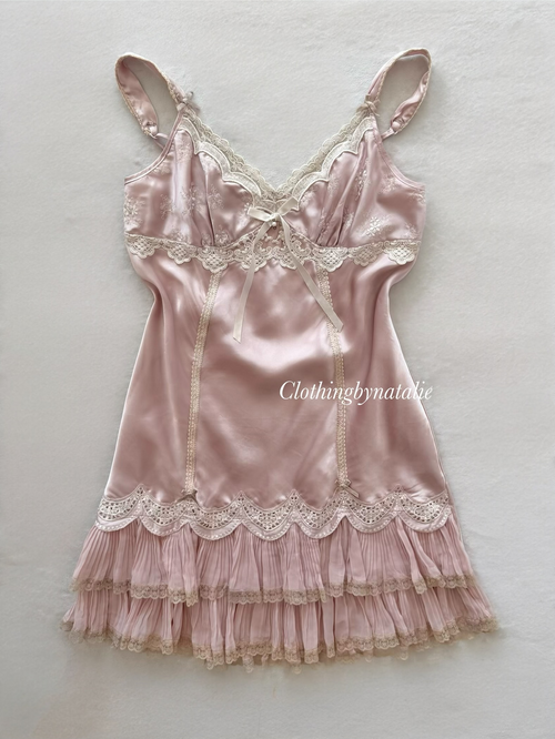 Romantic Fairy Pink Satin Slip Size M