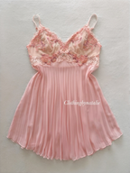 Venus Pink Pleated Chiffon Babydoll Size M