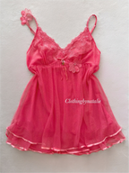 Hot Pink Mesh Babydoll Size M