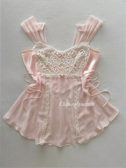 Flora Nikrooz Pink Chiffon Babydoll Size M