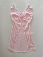 Butterfly Pink Chiffon Slip Size M