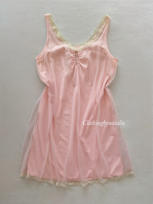 Frenchmaid Pink Nylon Babydoll Size M