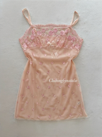 Embroidery Pink Mesh Slip Size S