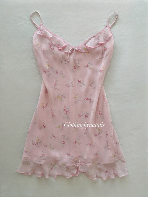 Jones Newyork Pink Floral Chiffon Slip Size M