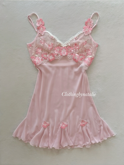 Venus Pink Sheer Chiffon Slip Size S