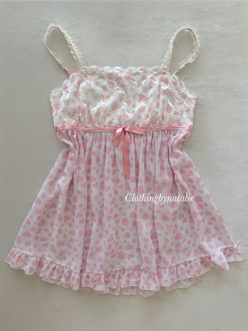 Latelne Heart Chiffon Babydoll Size S/small M