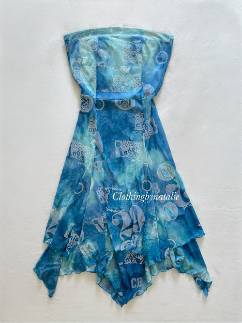 Mermaid Blue Jersey Tube Dress Size M