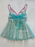 Soft Blue Nylon Babydoll Size S
