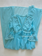 Vintage Blue Nylon Robe Size S