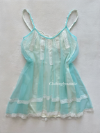 Soft Blue Nylon Babydoll Size S
