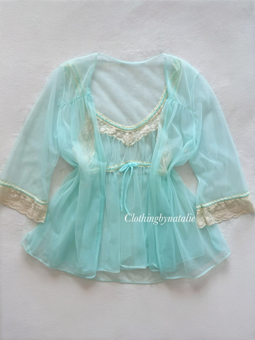 Frederick’s of Hollywood Blue Nylon Set Size M