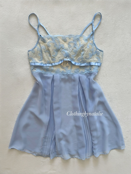 Sheer Blue Chiffon Babydoll Size S