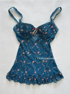 Embroidery Floral Blue Bustier Size M/80A/B