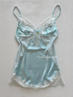 Soft Blue Satin Mini Dress Size S