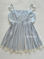 Ice Blue Sheer Mesh Babydoll Size M