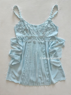 Flora Blue Chiffon Babydoll Size S/small M