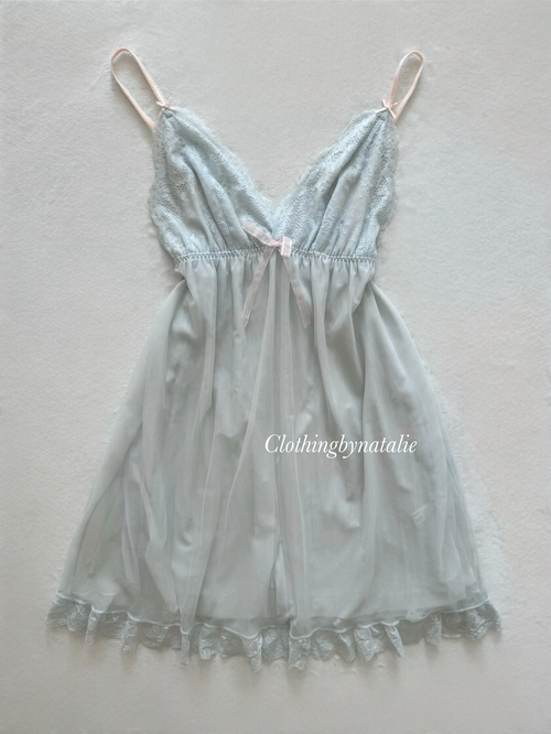 Coquette Blue Mesh Babydoll Size M