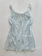 Lorraine Blue Nylon Nightgown Size S/small M